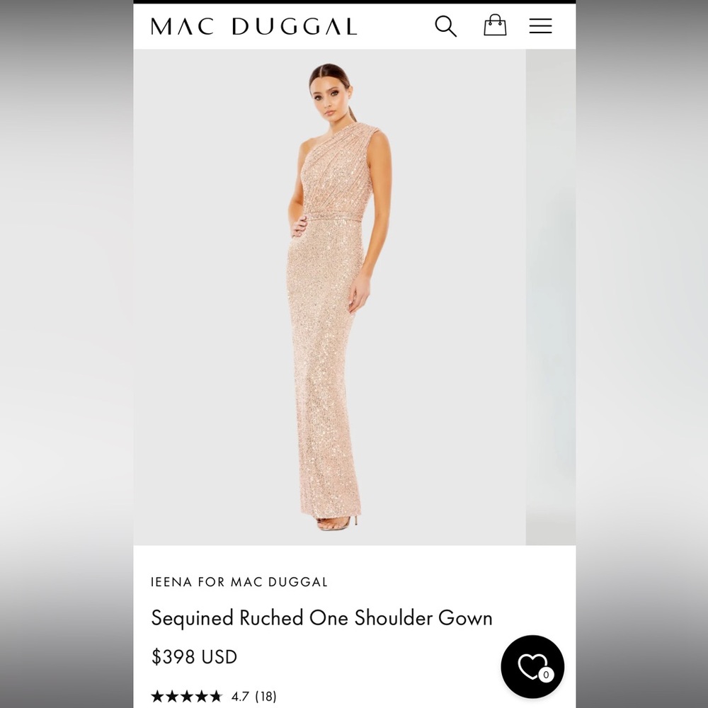 Mac Duggal Rose Gold dress.